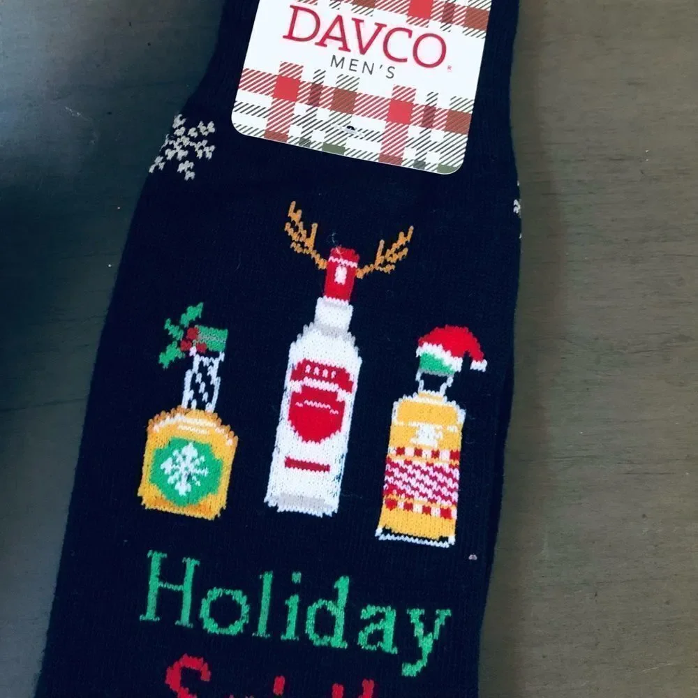 Holiday Spirit Christmas Drinking Adult Fun Socks